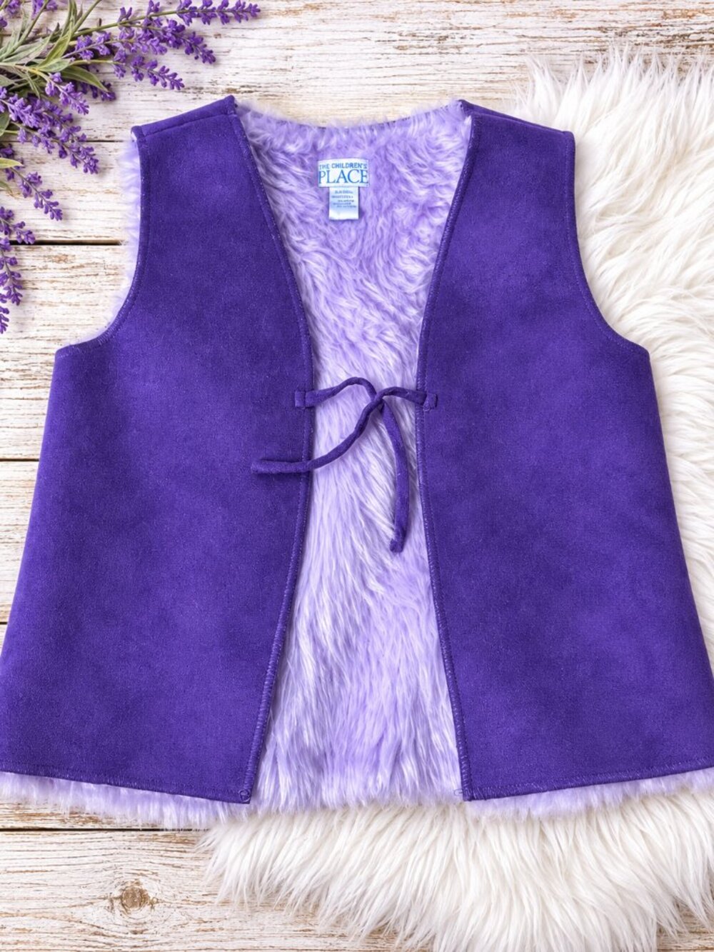 💜 The Children’s Place Purple Faux-Fur Vest